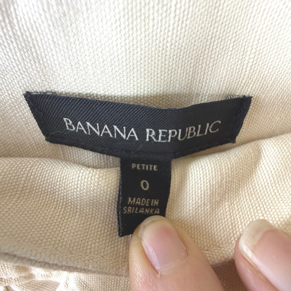 Banana Republic Explorer Culottes Linen Cargo Wide Leg High Rise Petite 0 Beige - Picture 4 of 12